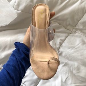 Fashion Nova Clear Heeled Sandal